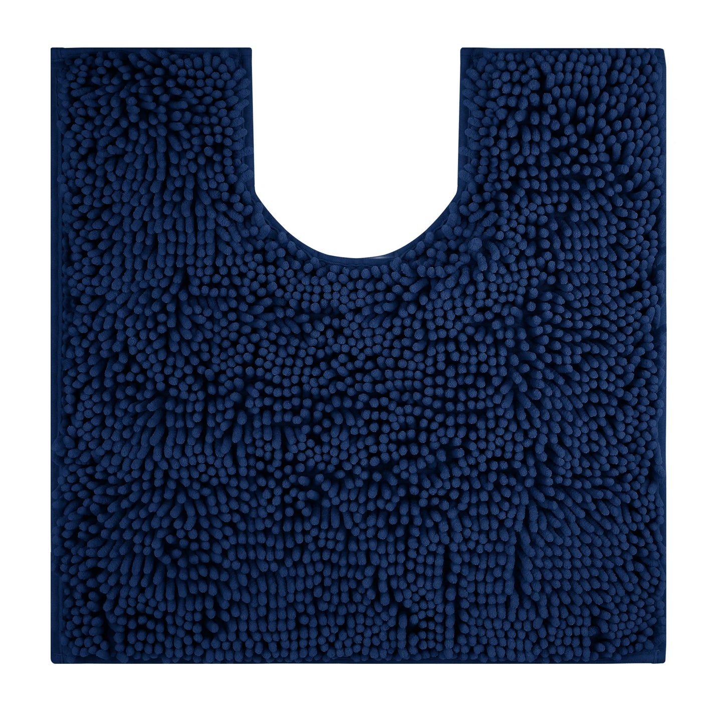 Toilet Rug U-Shaped Super Absorbent Chenille Bathroom Mats Non-Slip Backing Machine Washable For Bathrooms Floor Decoration Peaceful Pleasures Health and Wellness Navy 50x50CM U-Shape