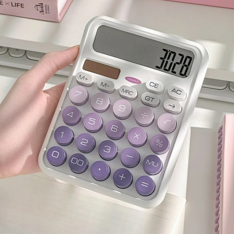 Novel and aesthetically pleasing solar calculator with gradient button batteries, suitable for home, school, and office supplies Peaceful Pleasures Health and Wellness