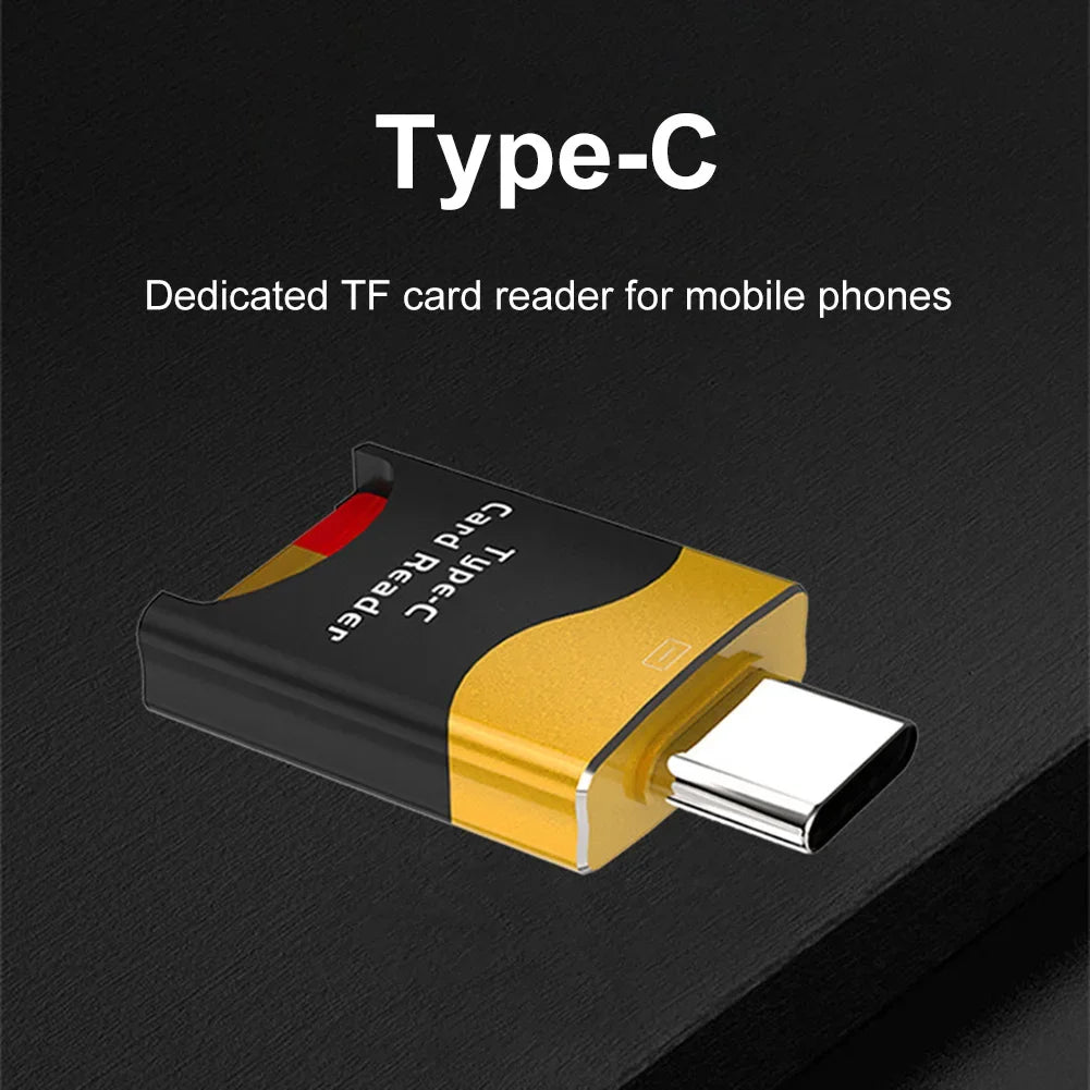 Mini Type-C TF Card Reader – Aluminum, Plug & Play Peaceful Pleasures Health and Wellness