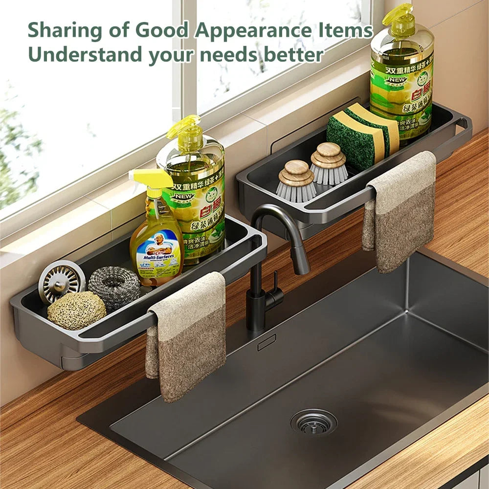 Kitchen Sink Organizer – Self-Draining Sponge & Soap Holder