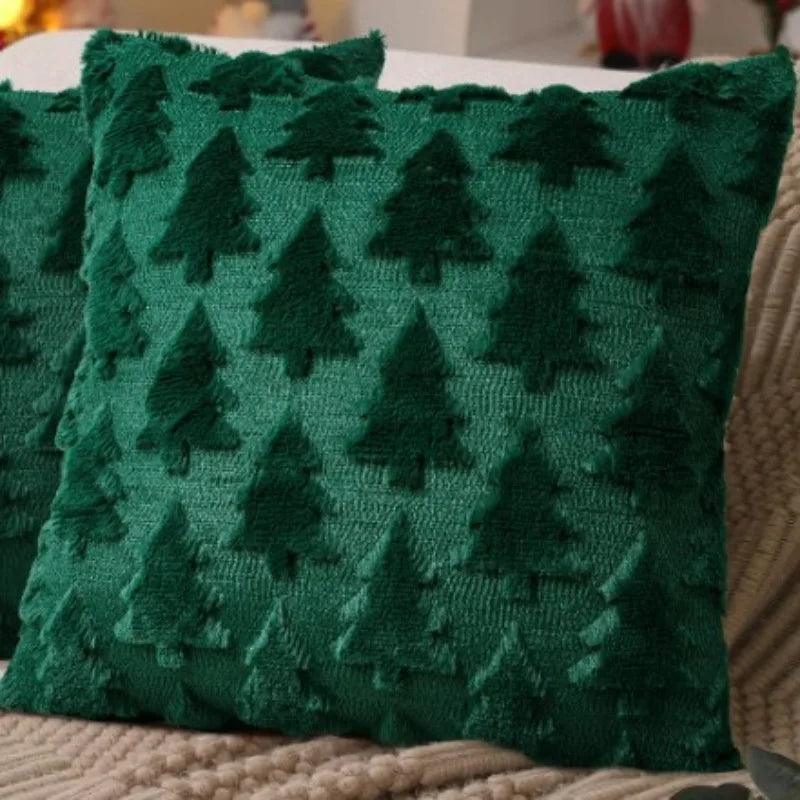 3D Embroidered Christmas Pillow Cover 18" | Snowflake & Snowman