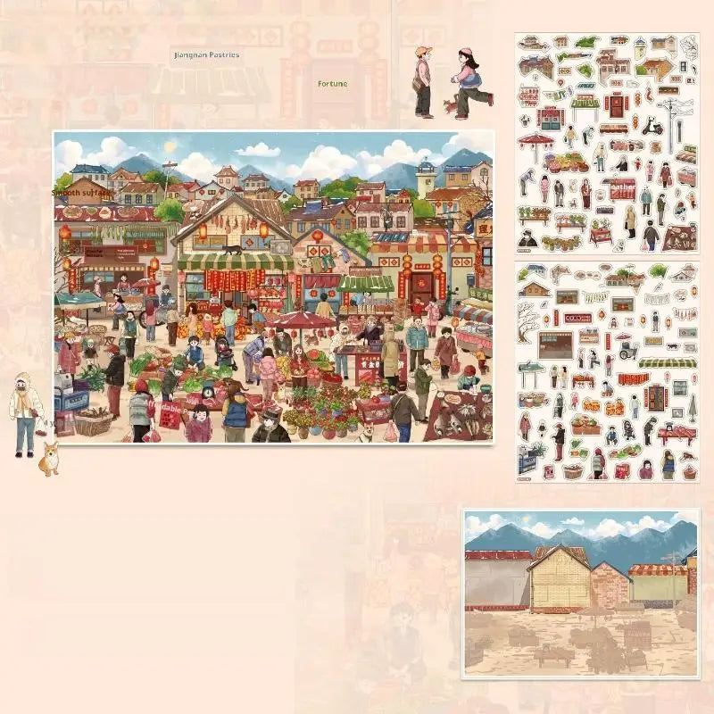Kawaii Christmas 3D Miniature Scene Stickers – DIY Scrapbook
