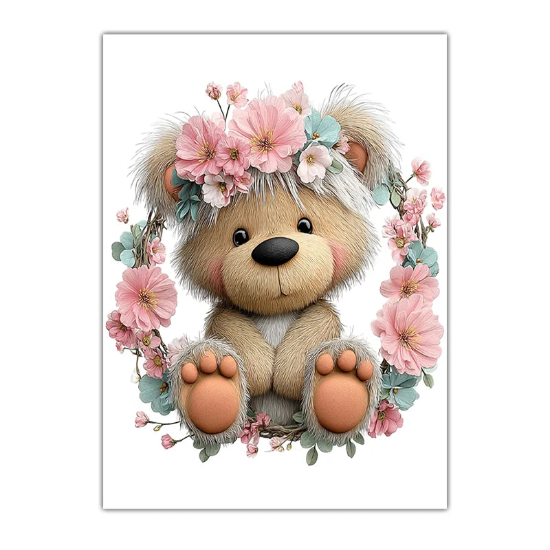 Teddy Bear Nursery Canvas Wall Art | Kids Bedroom Poster Kids Canvas Wall Art Peaceful Pleasures Health and Wellness 04 30x40cm No Frame China Mainland