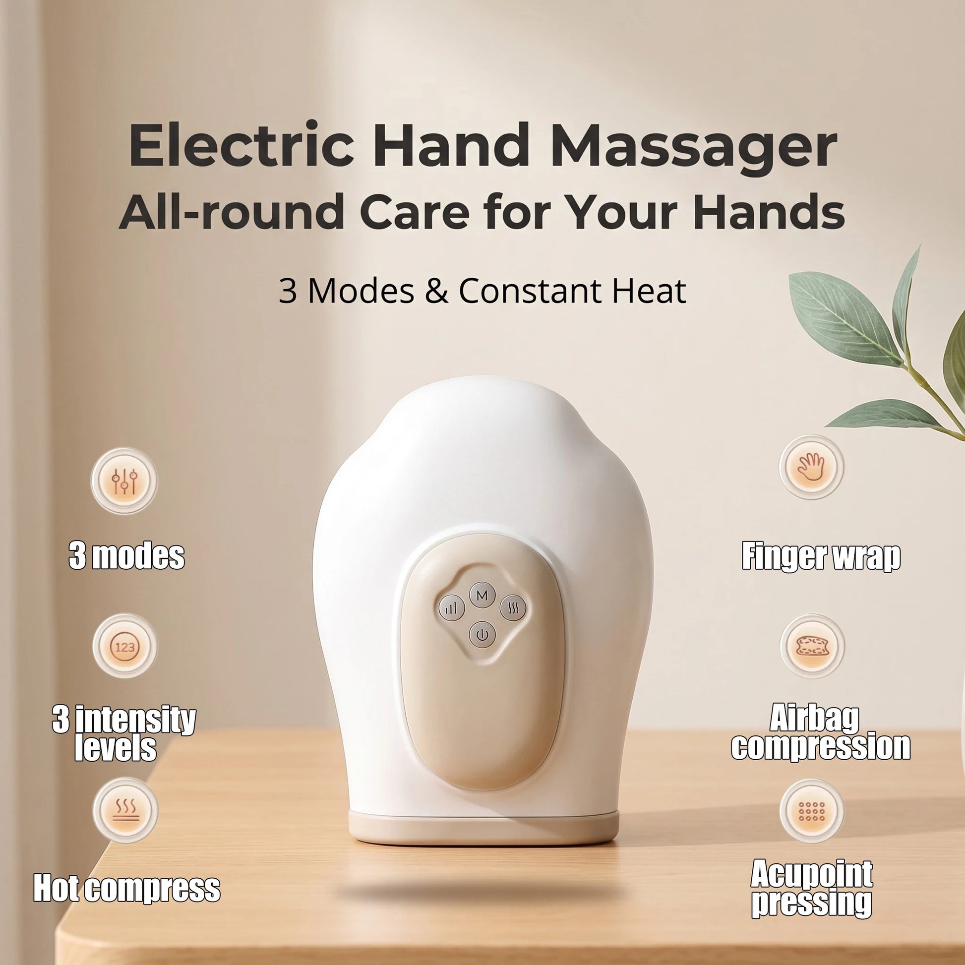 Hand Massager with Airbag Compression Finger Wrist Palm Massage Machine Vibration Glove for Hand Muscle Relax Gift for Men Women Peaceful Pleasures Health and Wellness