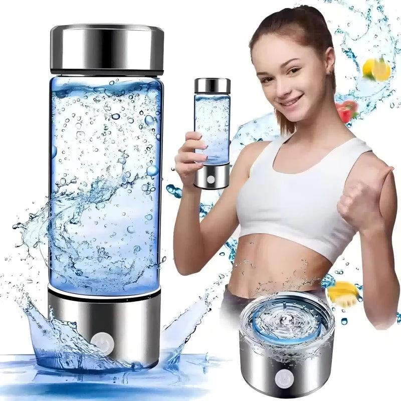 Portable household glass health-promoting electrolyzed water generator, USB charging hydrogen water bottle generator Peaceful Pleasures Health and Wellness