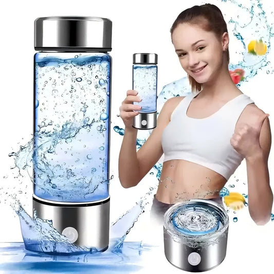 Portable household glass health-promoting electrolyzed water generator, USB charging hydrogen water bottle generator Peaceful Pleasures Health and Wellness
