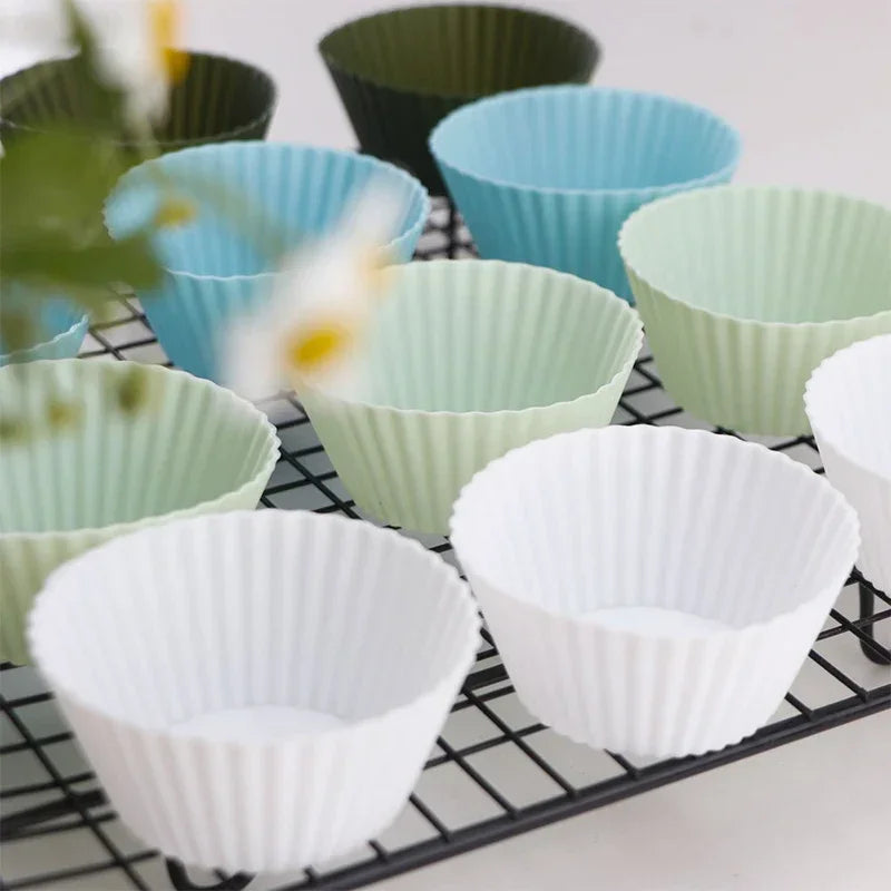 Silicone Cupcake Molds 12/24 Pack – BPA-Free Muffin Baking Cups
