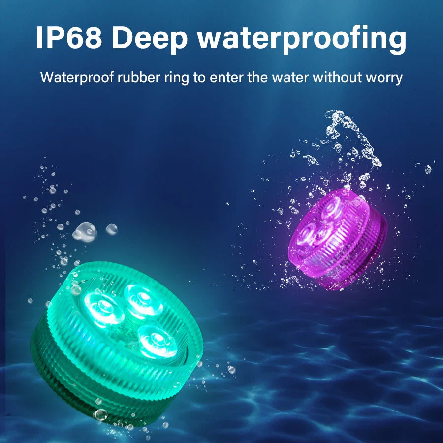 RGB LED Submersible Light with Remote – IP68 Pool & Garden Lamp