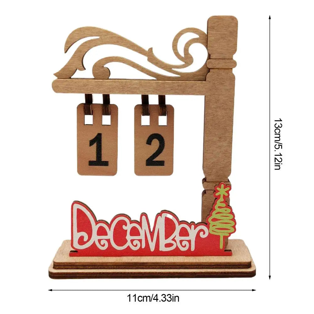 Wooden Christmas Advent Calendar | Reusable Desktop Decor