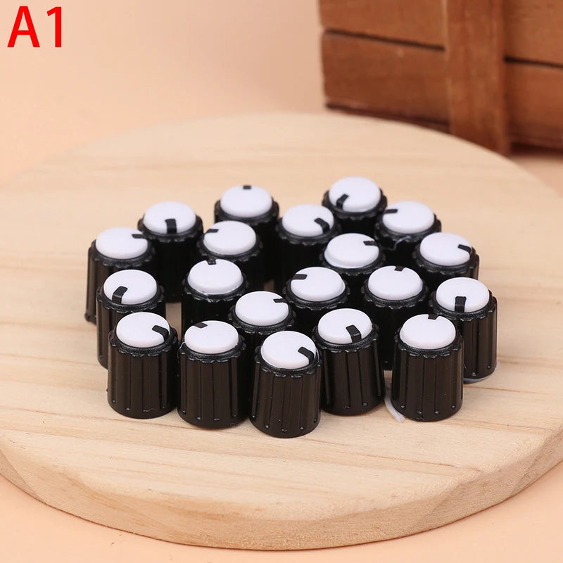 20Pcs Dual Color Knob 10*12mm Small Volume Adjustment Hat Flower Shaft Hole 6MM Potentiometer Volume Switch Caps Control Knob Peaceful Pleasures Health and Wellness A1 Other
