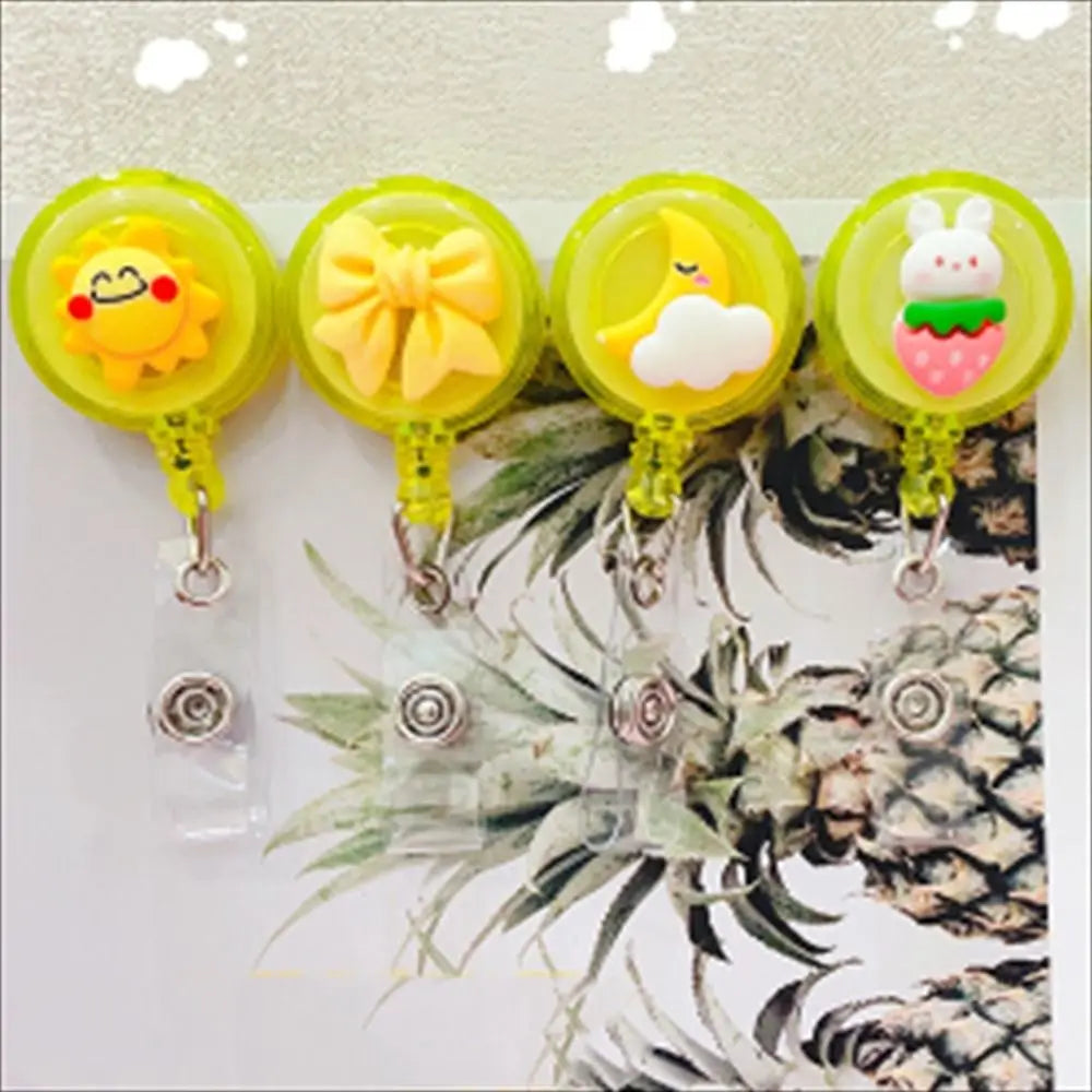 Cute ABS Card Holder Name Tag Nurse Doctor Cartoon ID Card Clips Retractable Badge Reel Badge Holder Name Card Holder Peaceful Pleasures Health and Wellness