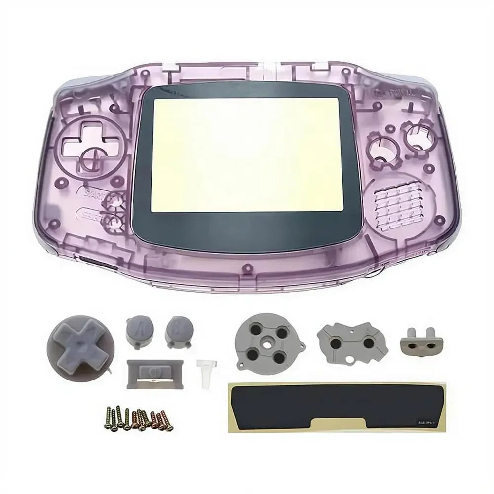 Full Housing Shell Replacement for Game Boy Advance GBA Clear Transparent Custom Case Cover Buttons Screws Full Set DIY Repair Peaceful Pleasures Health and Wellness