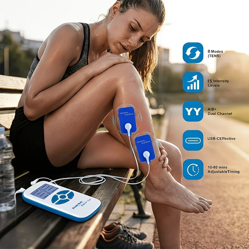Digital Electronic Portable Massager with Multiple Modes - Features 4 Pads Suitable for The Back, Waist, Knees, Shoulders Peaceful Pleasures Health and Wellness