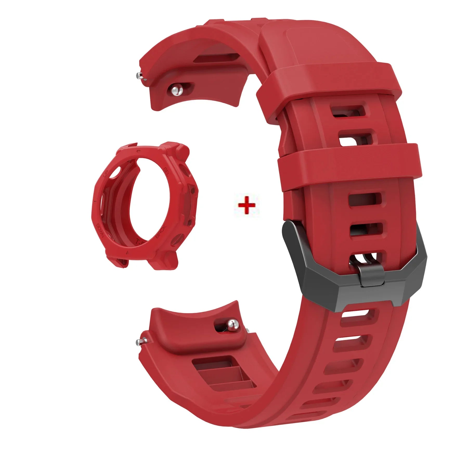 Silicone Case+bracelet Wrist Band for Amazfit T-Rex3 Pro 48mm Strap Cover Protector Case for Amazfit T-Rex 3Pro 48mm Bezel Frame Peaceful Pleasures Health and Wellness Red