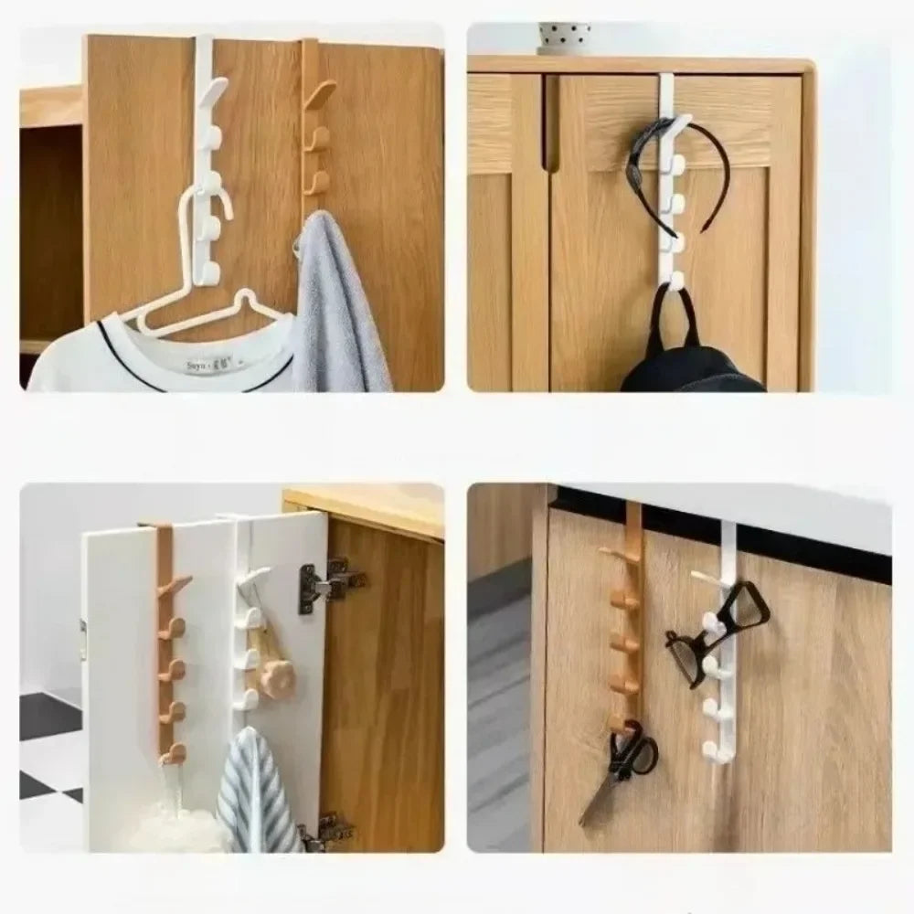 5-Hook Cabinet Door Hanging Rack | Kitchen & Bathroom Organizer