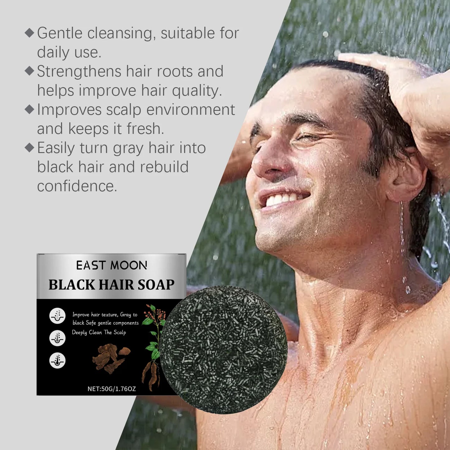Bamboo Charcoal Hair Cleansing Soap Bar – Scalp Repair & Nourish