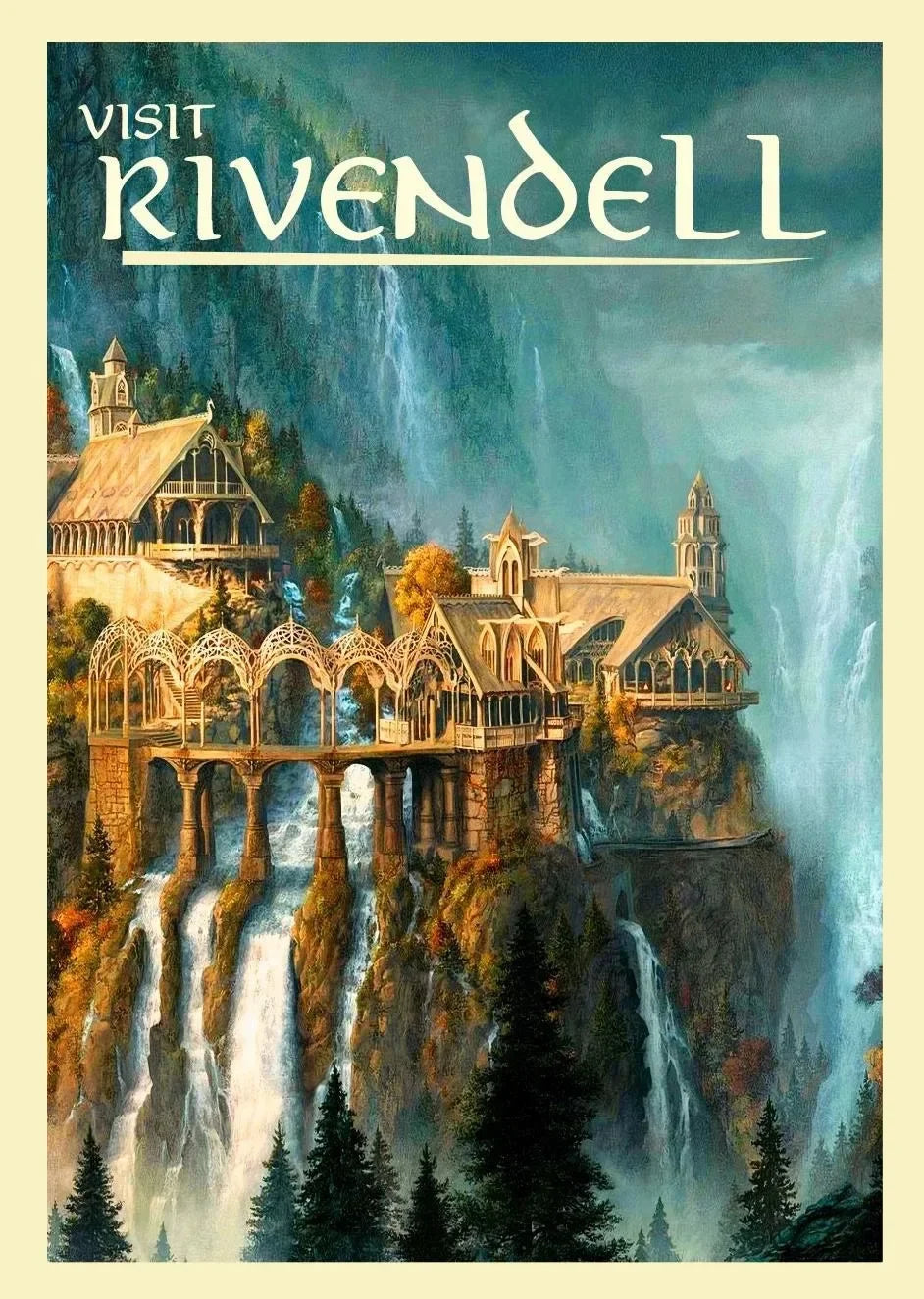 Lord of the Rings Middle-Earth Vintage Canvas Wall Art Print