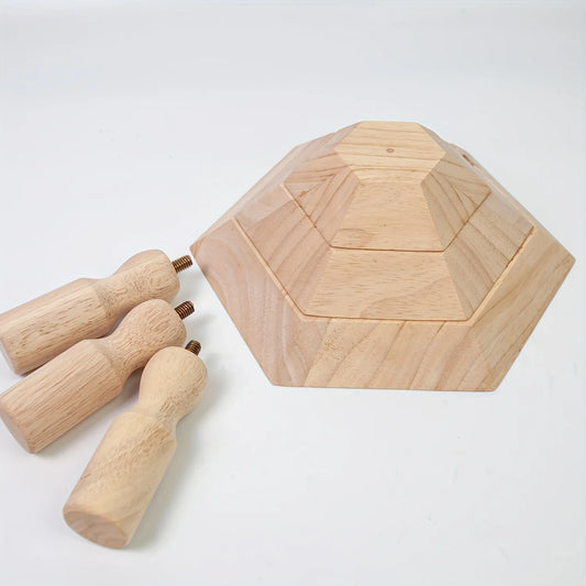 Hexagonal Pottery Molds Set for Bowls & Plates Ceramic Interchangeable Handle Clay Rapid Prototyping Geometric Reusable Molds Peaceful Pleasures Health and Wellness WOOD