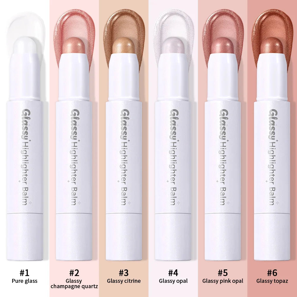 Glassy Highlighter Balm Brighten Complexion Deep Hydration Long Lasting Wear Highlighting Cream Eye Cheek Lip Body Glossy Pen Peaceful Pleasures Health and Wellness