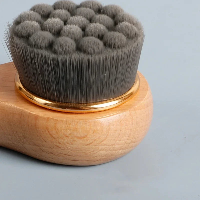 Wooden Beech Handle Manual Face Wash Brush | Eco-Friendly Facial Cleansing Brush Peaceful Pleasures Health and Wellness