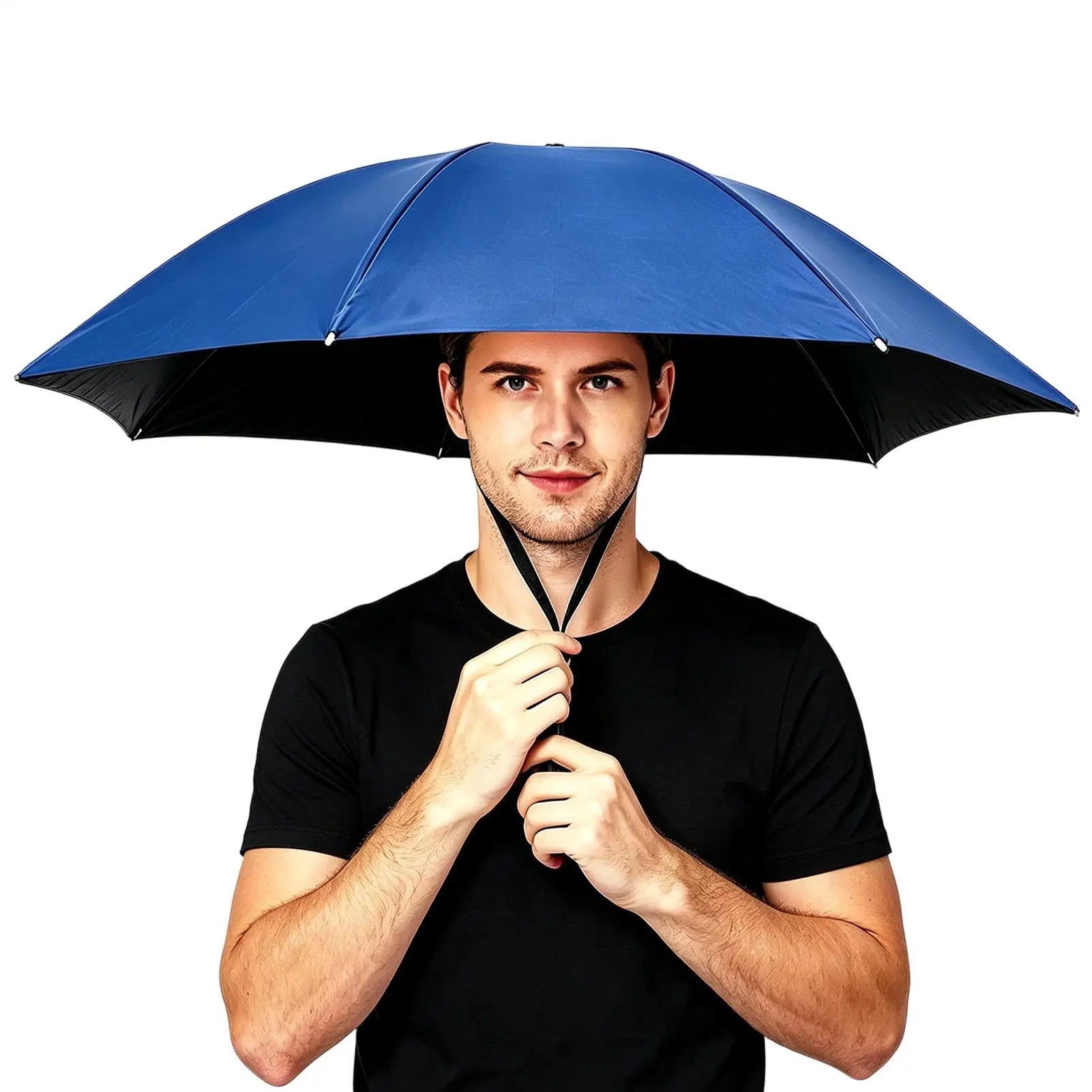 Folding Umbrella Hat Lightweight Adjustable Cap With Elastic Band For Fishing Gardening Hiking Travel Golf Beach Boating Peaceful Pleasures Health and Wellness