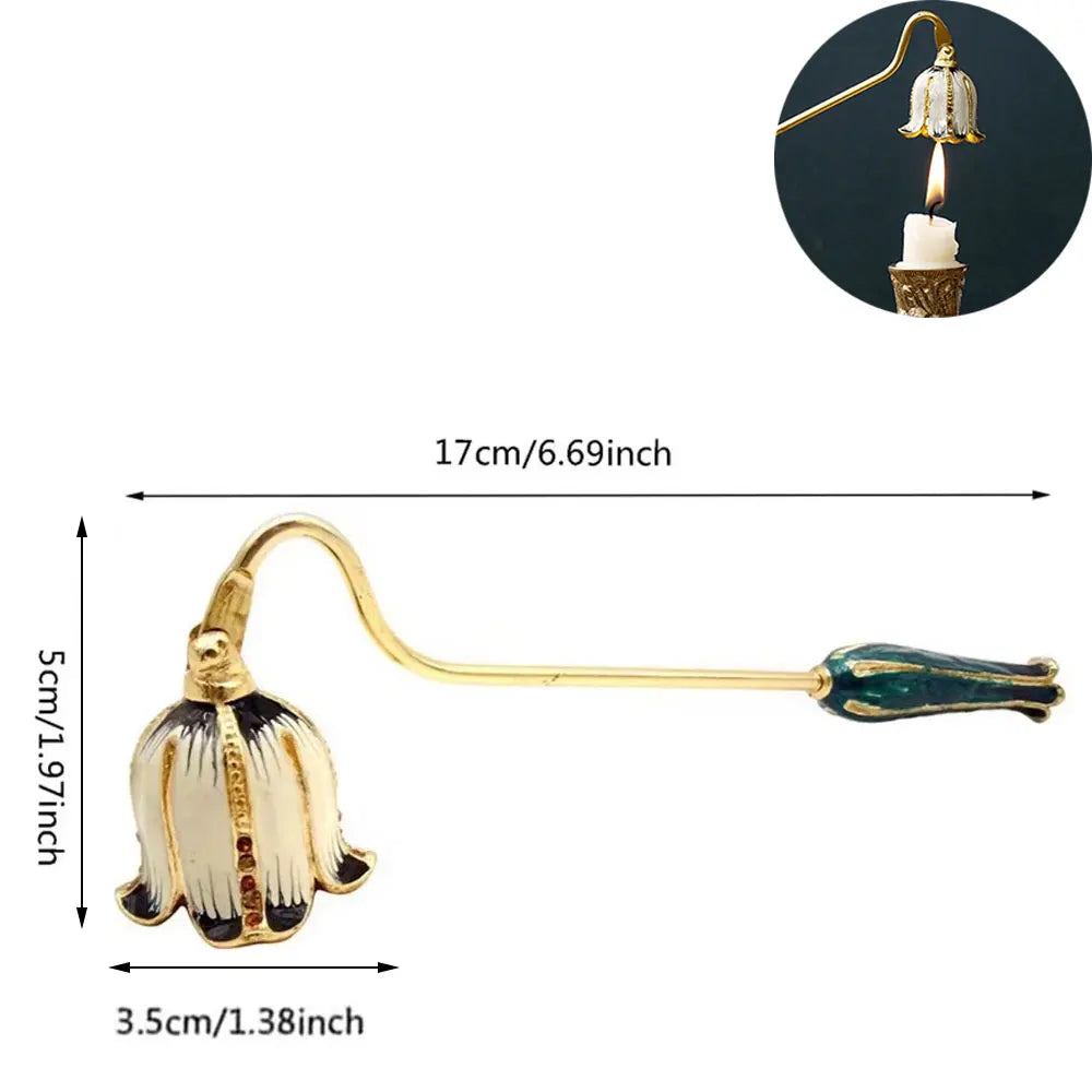 New Vintage Retro Style Candle Snuffer Long Handle Handheld Candle Extinguisher Safe Fireproof Candle Tool for Home Decoration Peaceful Pleasures Health and Wellness E