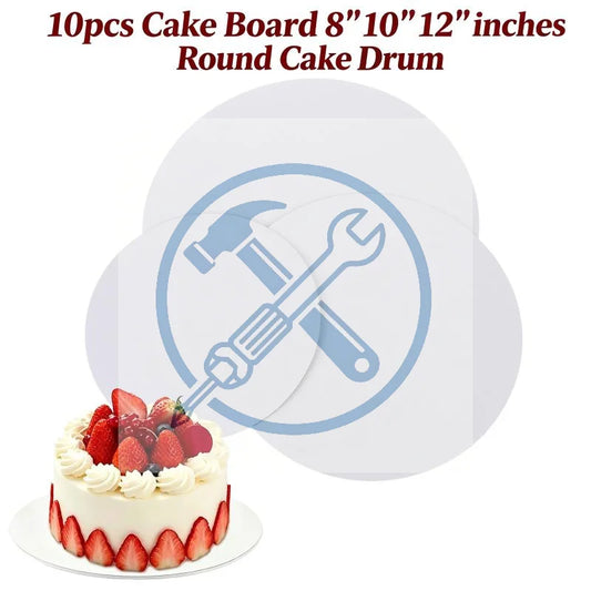 10-Pack Round Cake Boards 8/10/12 Inch | Corrugated Cardboard Cake Boards Peaceful Pleasures Health and Wellness