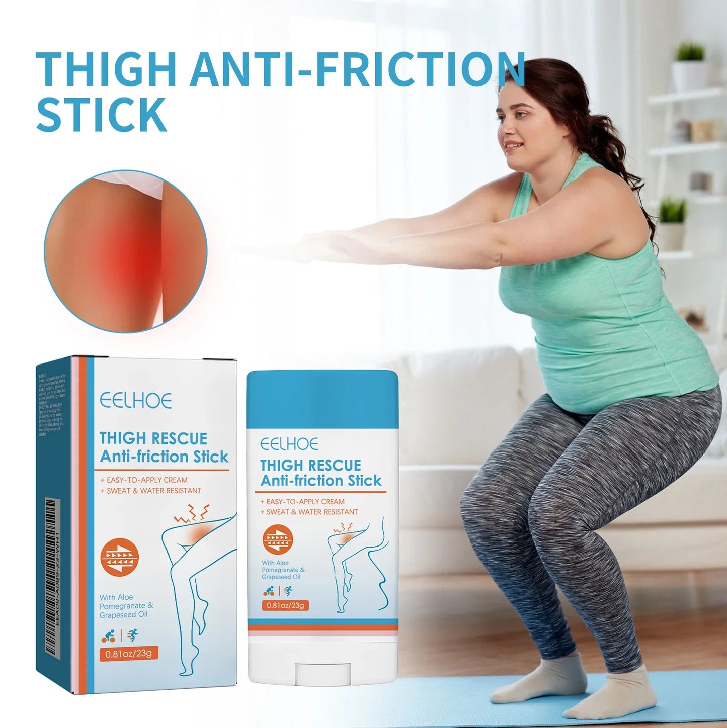 Eelhoe Thigh Rescue Anti-Friction Stick – Waterproof Chafe Bar