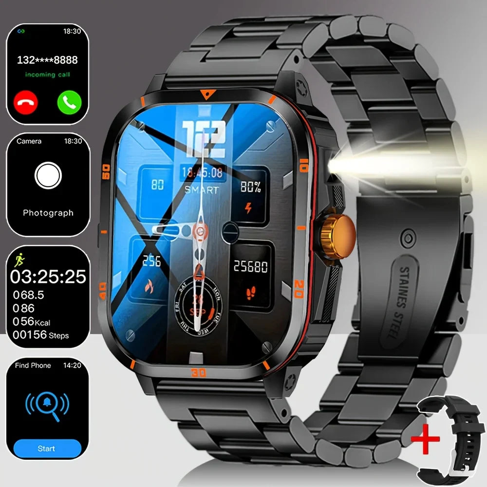 ERUN Men's Outdoor Smartwatch – LED Flashlight & Sports Tracker