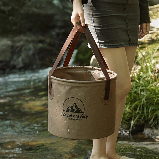 Foldable Waterproof Bucket – Portable Camping, Hiking & Fishing Foldable Camping Bucket Peaceful Pleasures Health and Wellness
