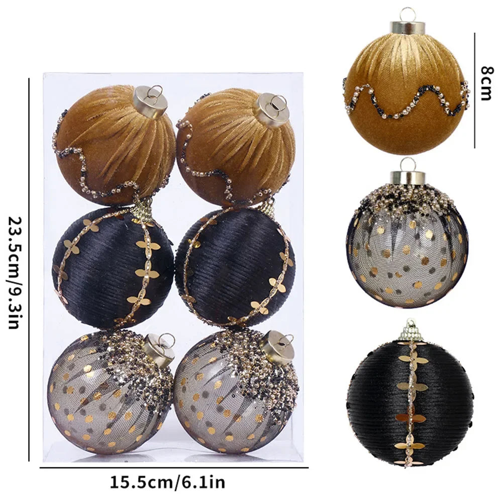 Christmas Foam Ball Ornaments Set of 6 – Holiday Tree Decor