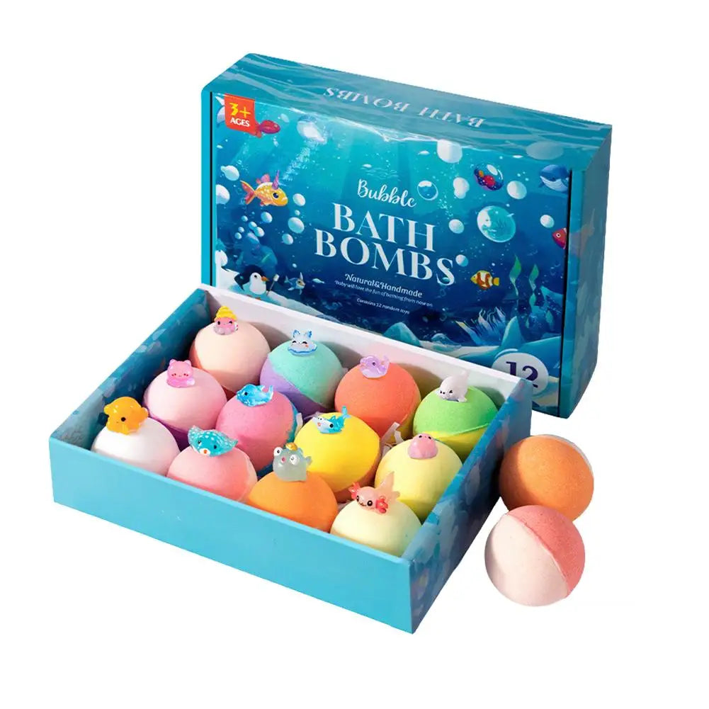 12-Piece Luxury Bath Bomb Set | Flowers, Essential Oils & Toys