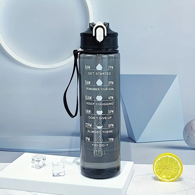750ml Motivational Water Bottle – BPA-Free, Leakproof & Straw