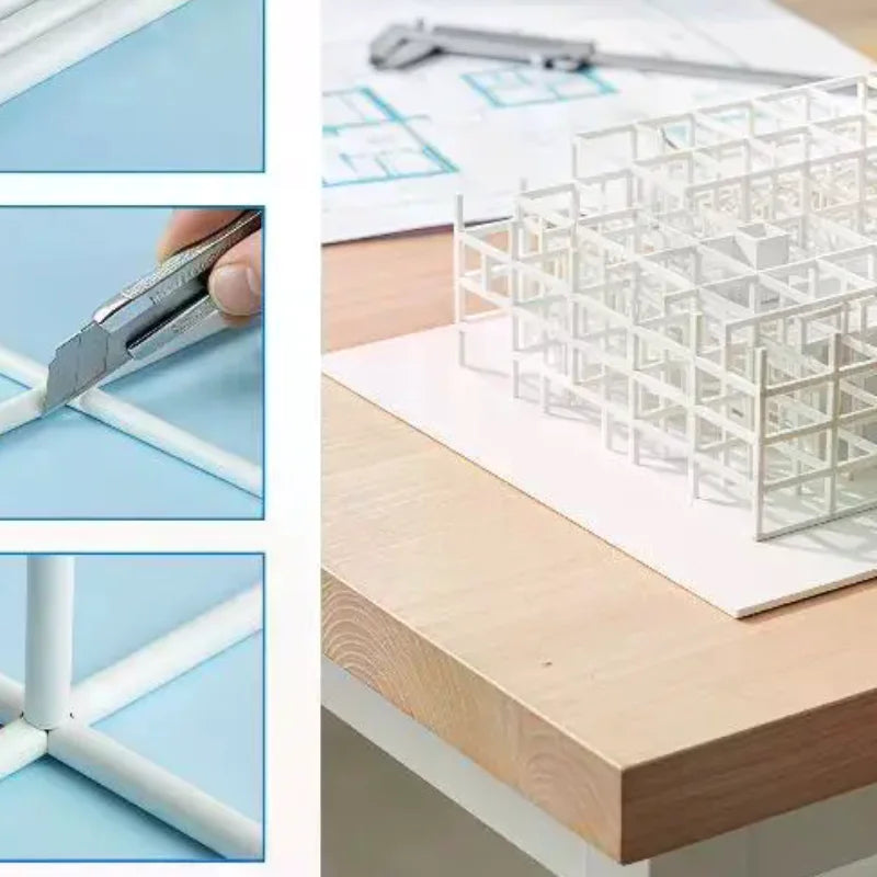 ABS Solid Rods 50-Piece Set – 6 Sizes for DIY Model Making