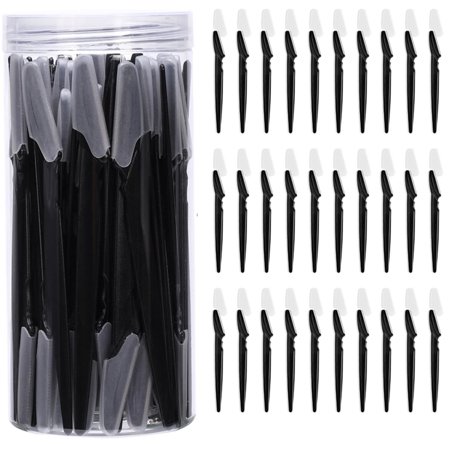 30-Pack Eyebrow Razors with Case | Facial Hair Trimmer Set