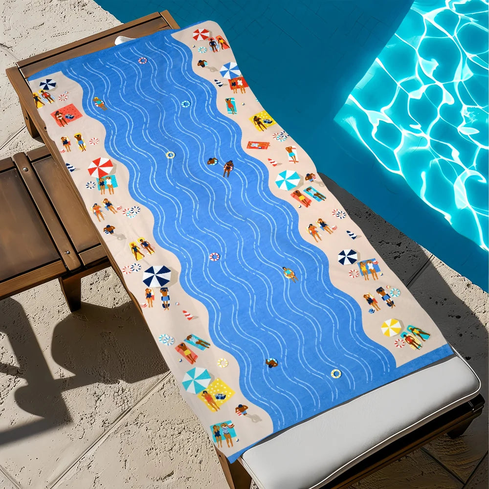Quick-Dry Beach Towel | Soft Pool Towel for Travel & Gym Quick-Dry Beach Towel Peaceful Pleasures Health and Wellness z3 STJ150x200CM