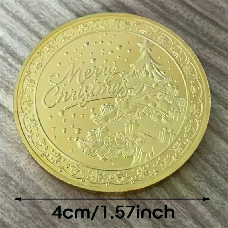 Merry Christmas Gold Metal Commemorative Souvenir Coin