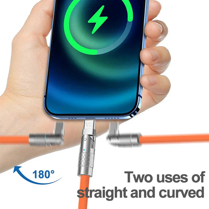 120W USB-C Fast Charging Cable | 180° Elbow Gaming Charger