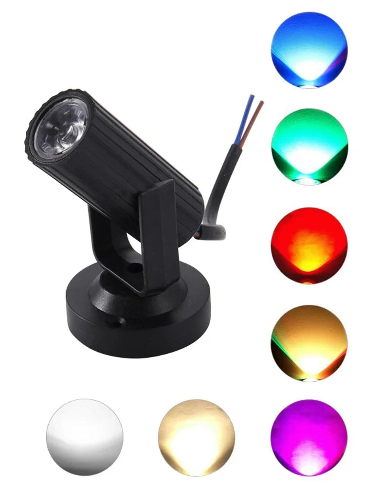 85-265V Mini RGB Spotlight LED Stage Lighting Effect Lightweight for Party Wedding Mirror Ball Club Dj Disco Bar KTV Events Peaceful Pleasures Health and Wellness 7 colors None