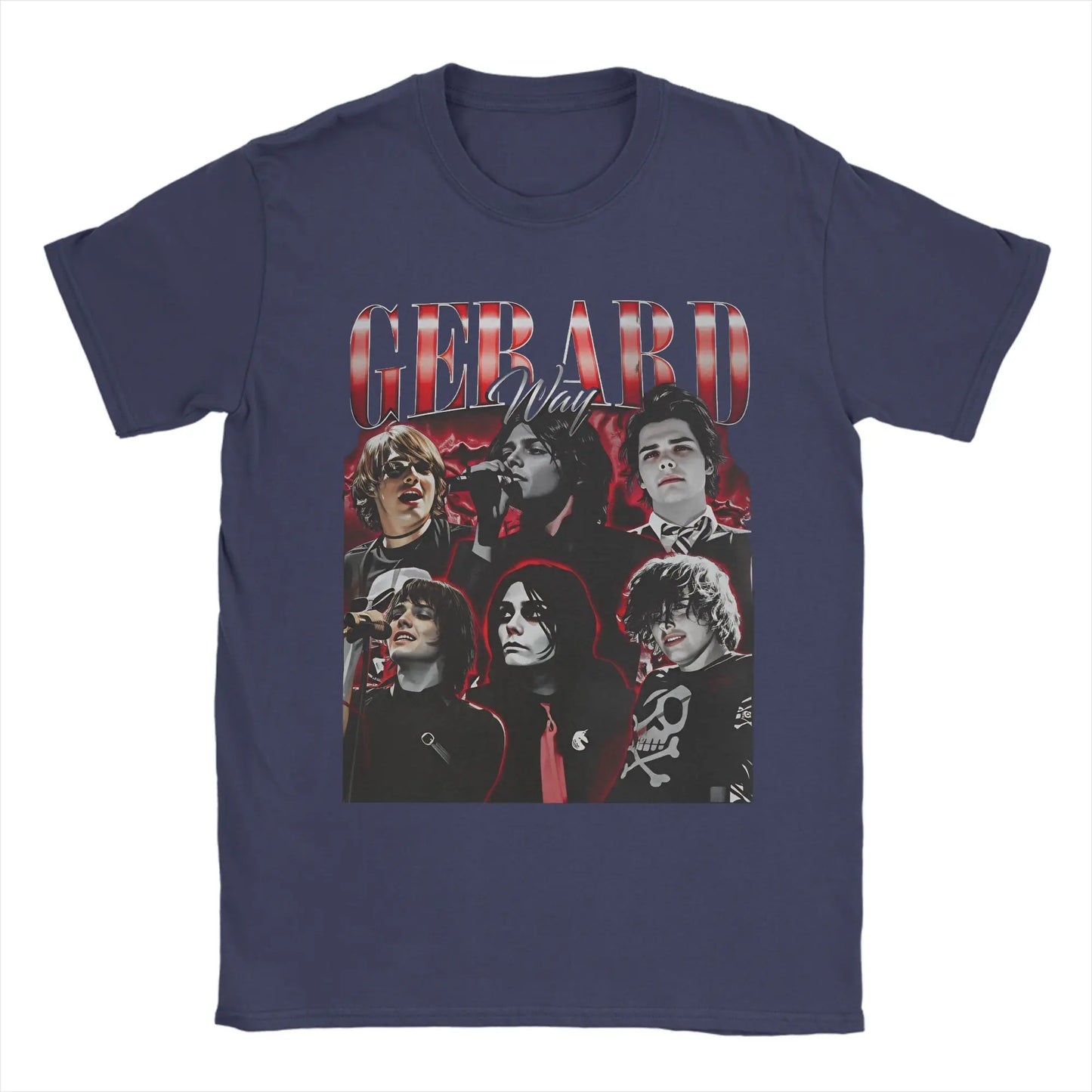 Men's Gerard Way T Shirt 100% Cotton Tops Novelty Short Sleeve Round Neck Tees Adult T-Shirts Peaceful Pleasures Health and Wellness