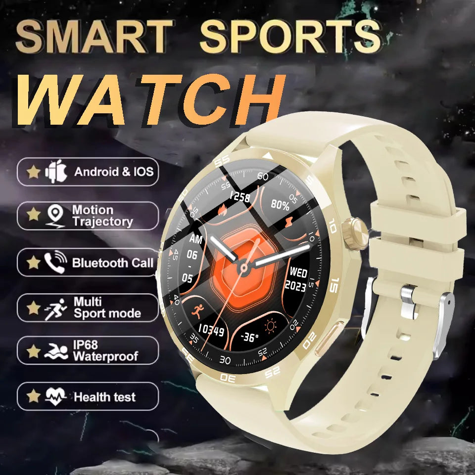 2025 New Smart Watch Men Women Multi-Sport Mode HD Amoled 1.50 Inch SmartWatch Bluetooth Calling Call Life-Waterproof Watch Peaceful Pleasures Health and Wellness Gold