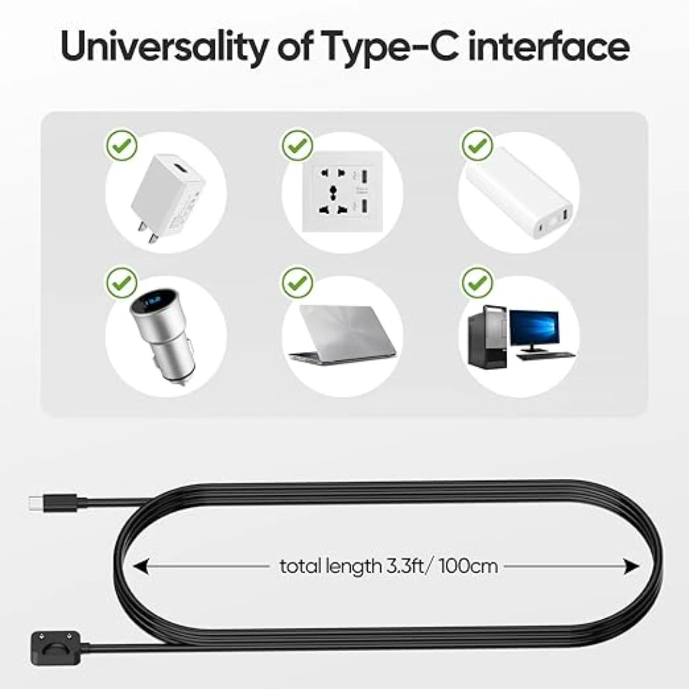 USB replacement charger for Samsung Galaxy Fit3 SM-R390USB-C smartwatch charger charging cable Peaceful Pleasures Health and Wellness