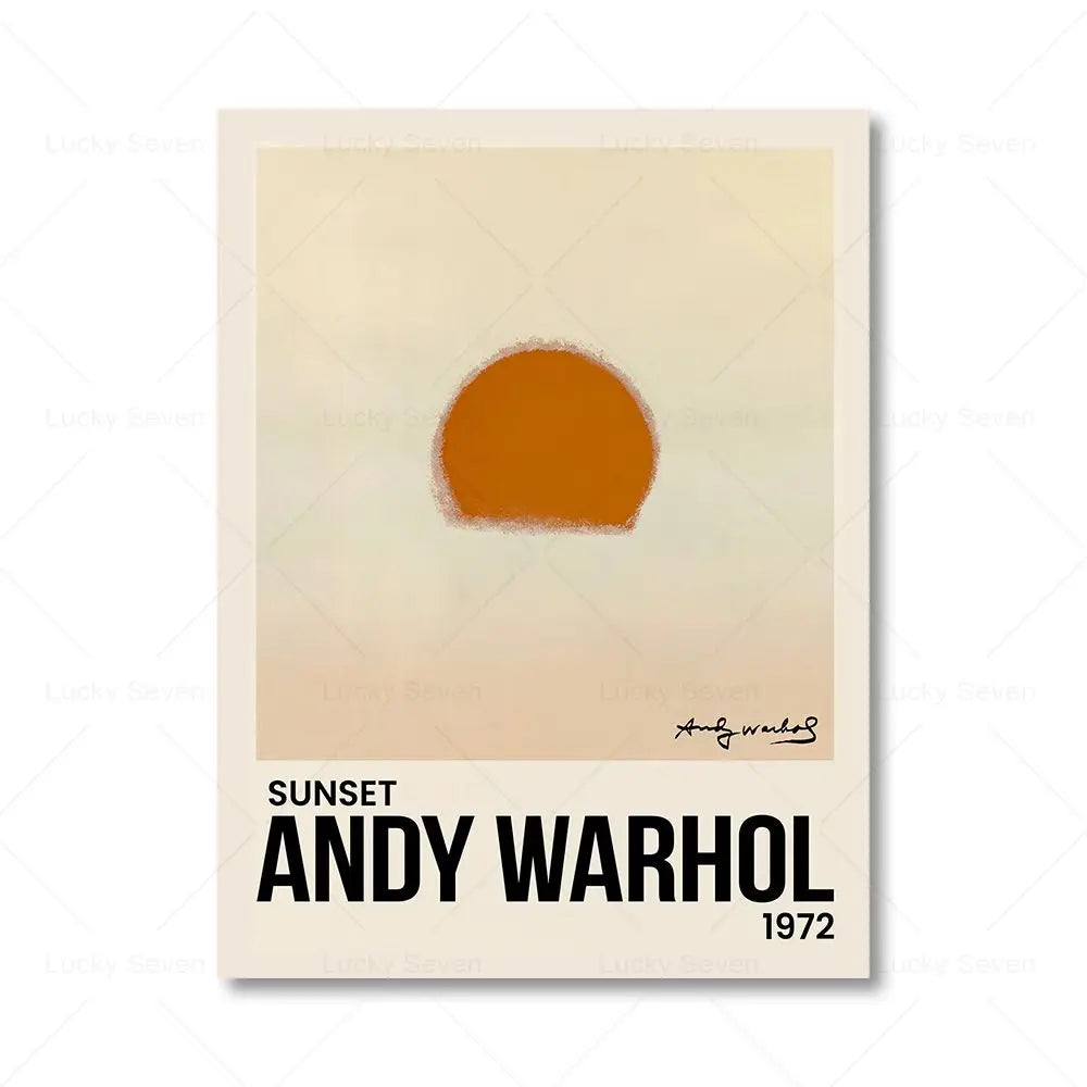 Andy Warhol Pop Art Canvas Poster Sunset Banana Tomato Soup Abstract Wall Art Modern Living Room Home Aesthetic Decor Peaceful Pleasures Health and Wellness 8 20x30cm Unframed