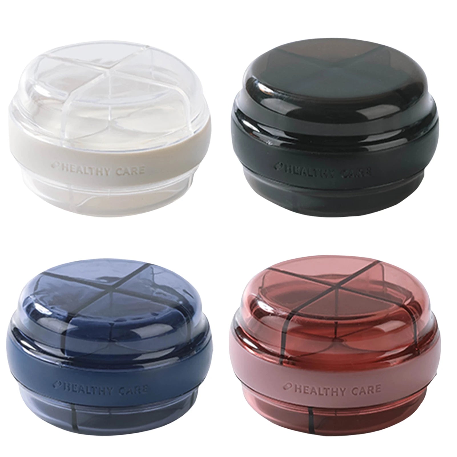 Double compartment pill box Mini portable sealed pill box Dustproof and moisture-proof large-capacity pill carry-on storage box Peaceful Pleasures Health and Wellness