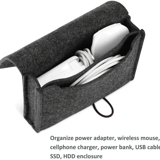 Portable Felt Electronics Organizer – USB Cable & Adapter Case Electronics Travel Organizer Peaceful Pleasures Health and Wellness