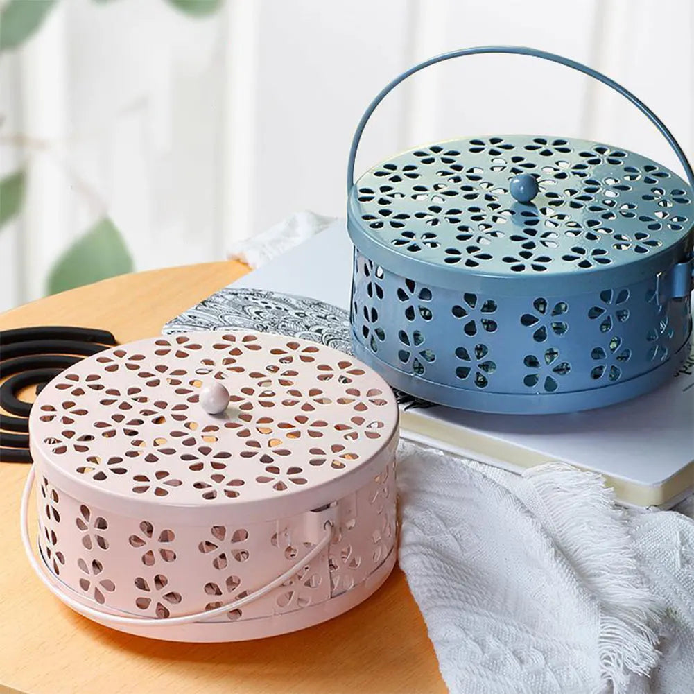 Portable Metal Mosquito Coil Holder with Handle – Outdoor Incense Burner Peaceful Pleasures Health and Wellness