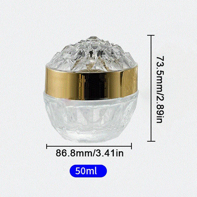 Luxury Diamond 50g Glass & Acrylic Cosmetic Jar with Lid