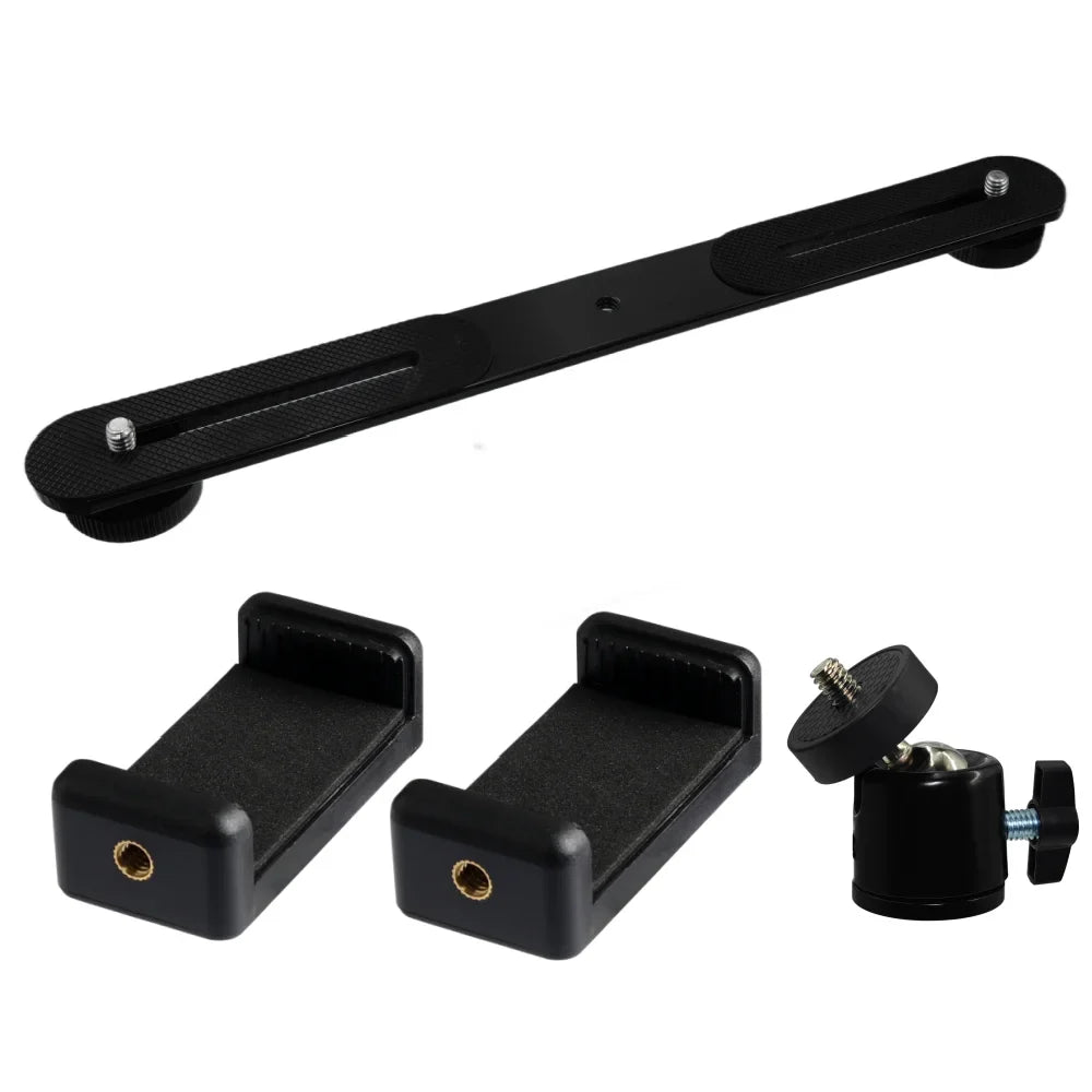 1/4" Dual Flash Bracket Extension Bar for DSLR & LED Stands