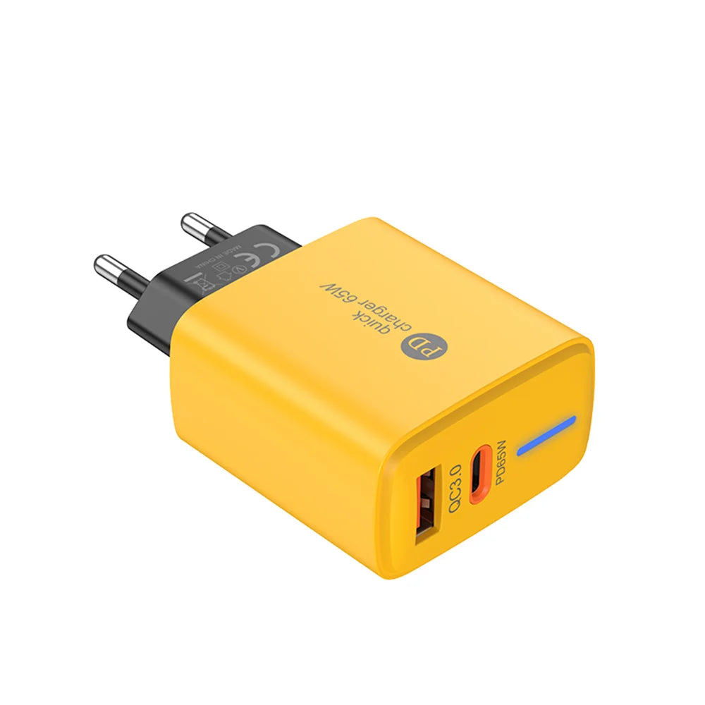 65W USB-C PD 3.0 Fast Charging Wall Adapter | Multi-Port