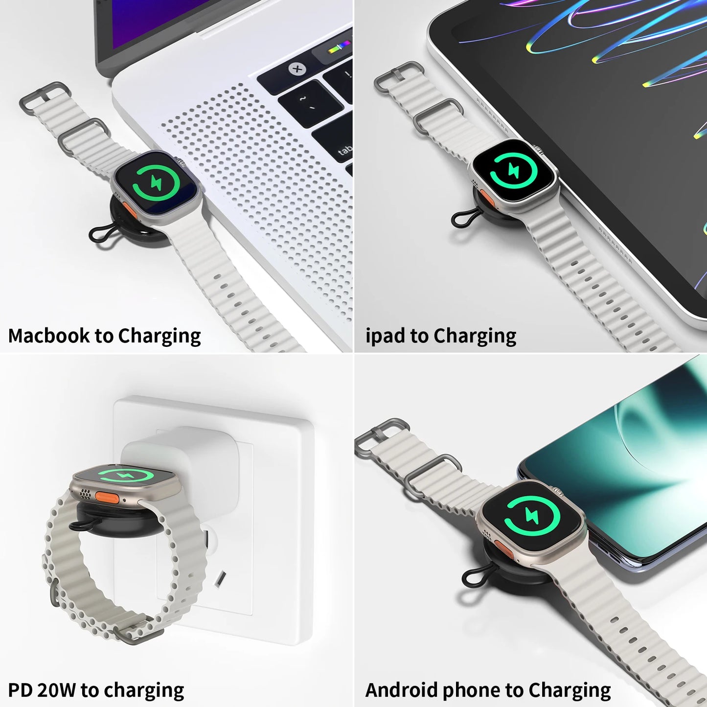 USB C Protable Charger for Apple Watch Ultra 2 Series 9 8 7 SE 6 5 4 3 2,Small Travel Magnetic Wireless Charging Station Peaceful Pleasures Health and Wellness